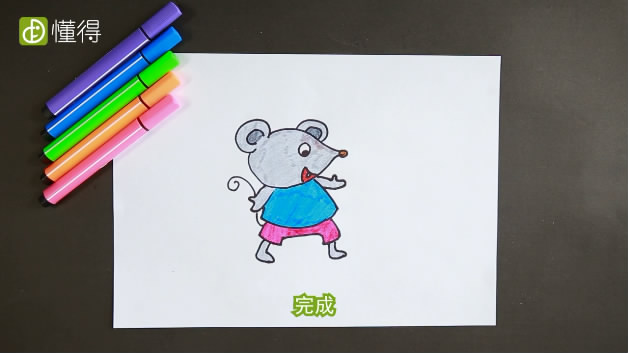 小老鼠简笔画-最后画出五官和尾巴