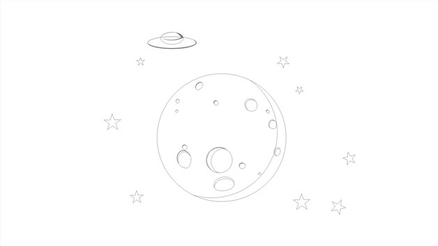 月球画法简笔画图片