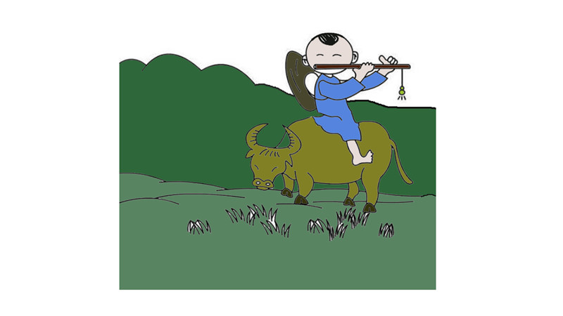 牧童骑黄牛图画图片