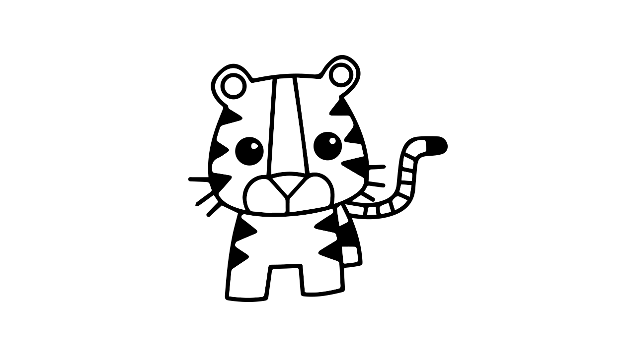 动物园的老虎简笔画图片