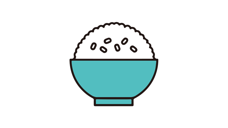 添加几个椭圆的米粒,接着画在碗上画一波浪一样的米饭堆,首先画一个碗
