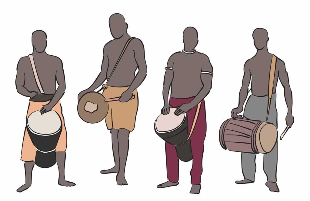 非洲鼓,基本打法,乐器