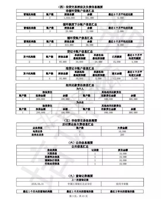 征信报告模板怎么写（可修改的个人征信报告模板）