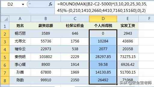 个税怎么计算的（个人所得税计算公式表）