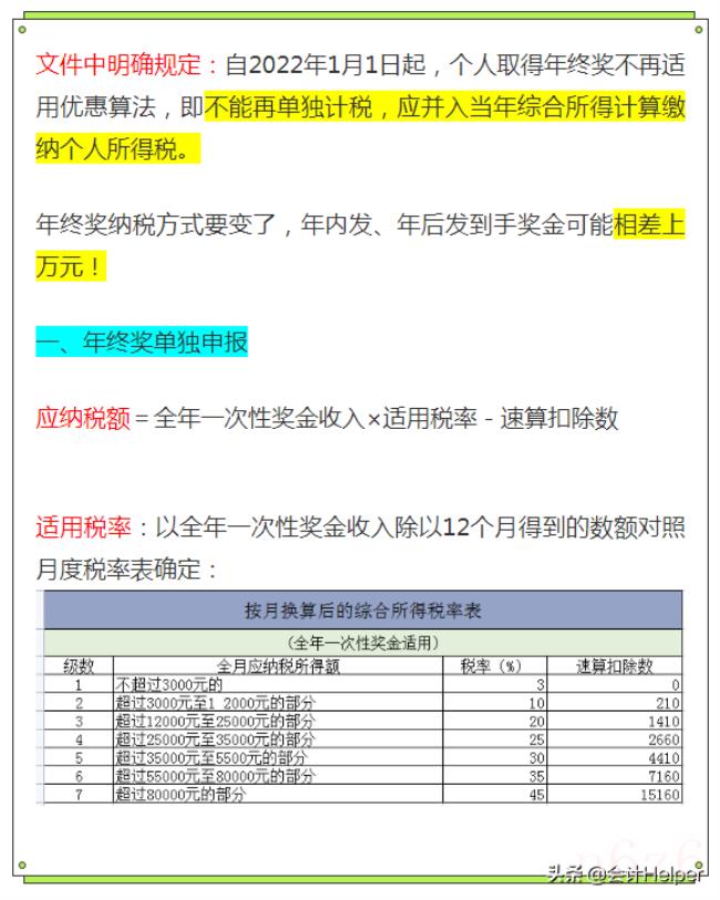 年终奖个税怎么算（年终奖个人所得税计算方法）